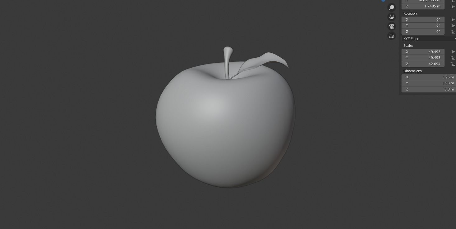 Apple stem 3D model_2