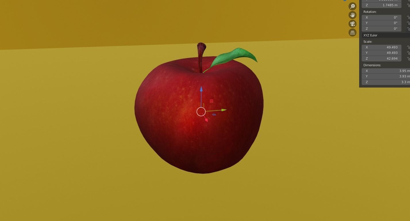 Apple stem 3D model_1