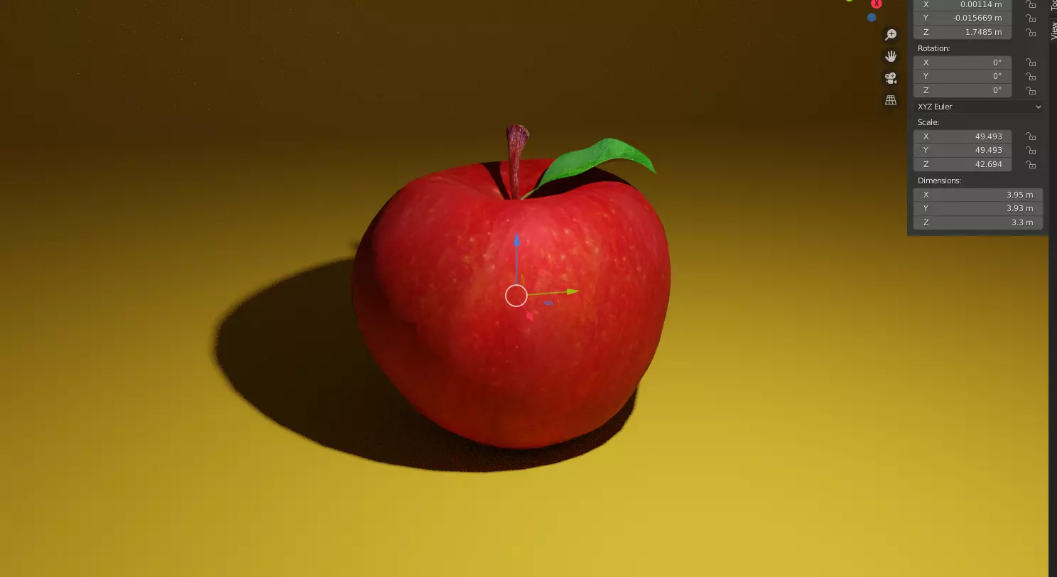 Apple stem 3D model_0