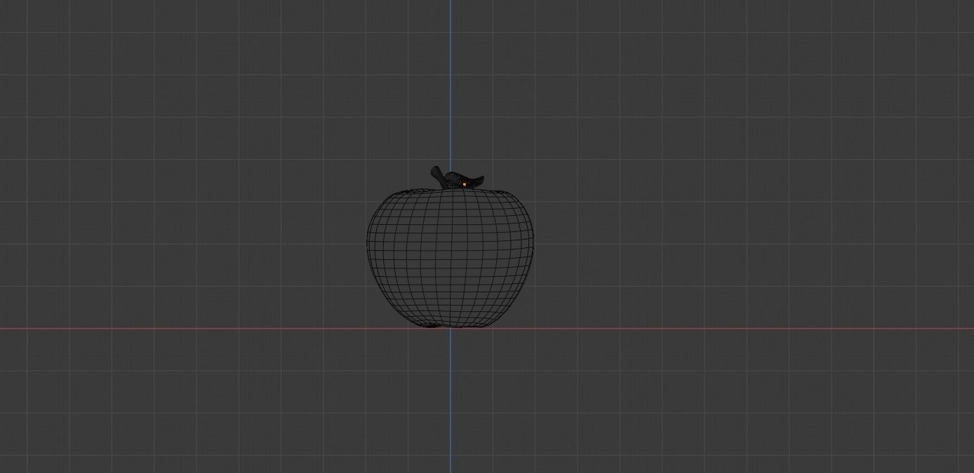 Apple stem 3D model_7