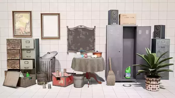 household - low poly speaker 3D Model Collection