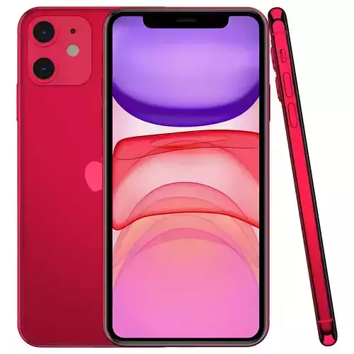 Apple iPhone 11 Red Low-poly 3D model