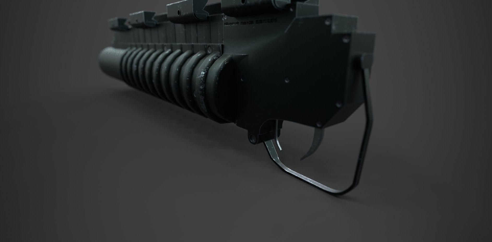 M203 Barrel Grenade Launcher Low-poly 3D model_4