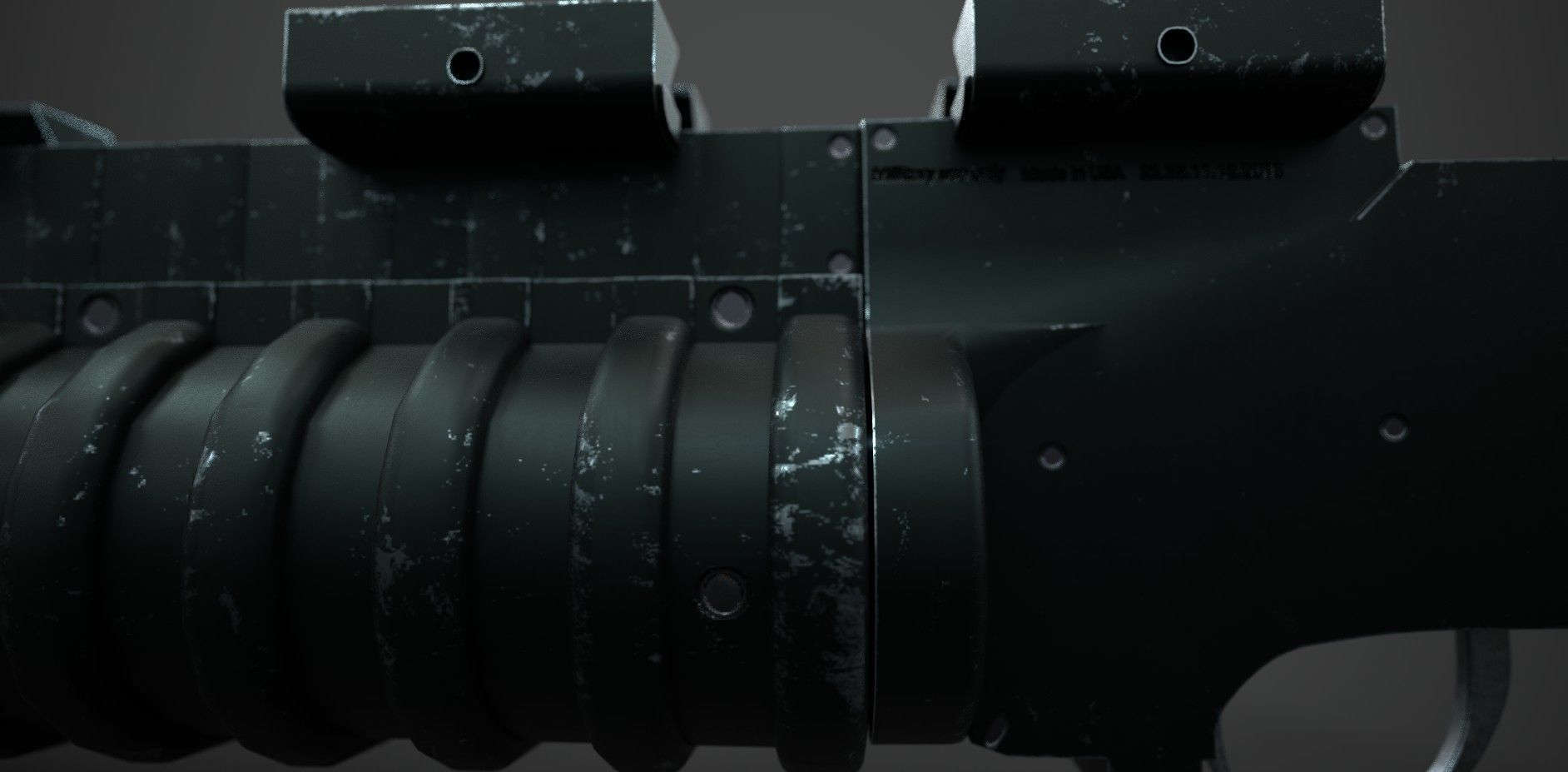 M203 Barrel Grenade Launcher Low-poly 3D model_5