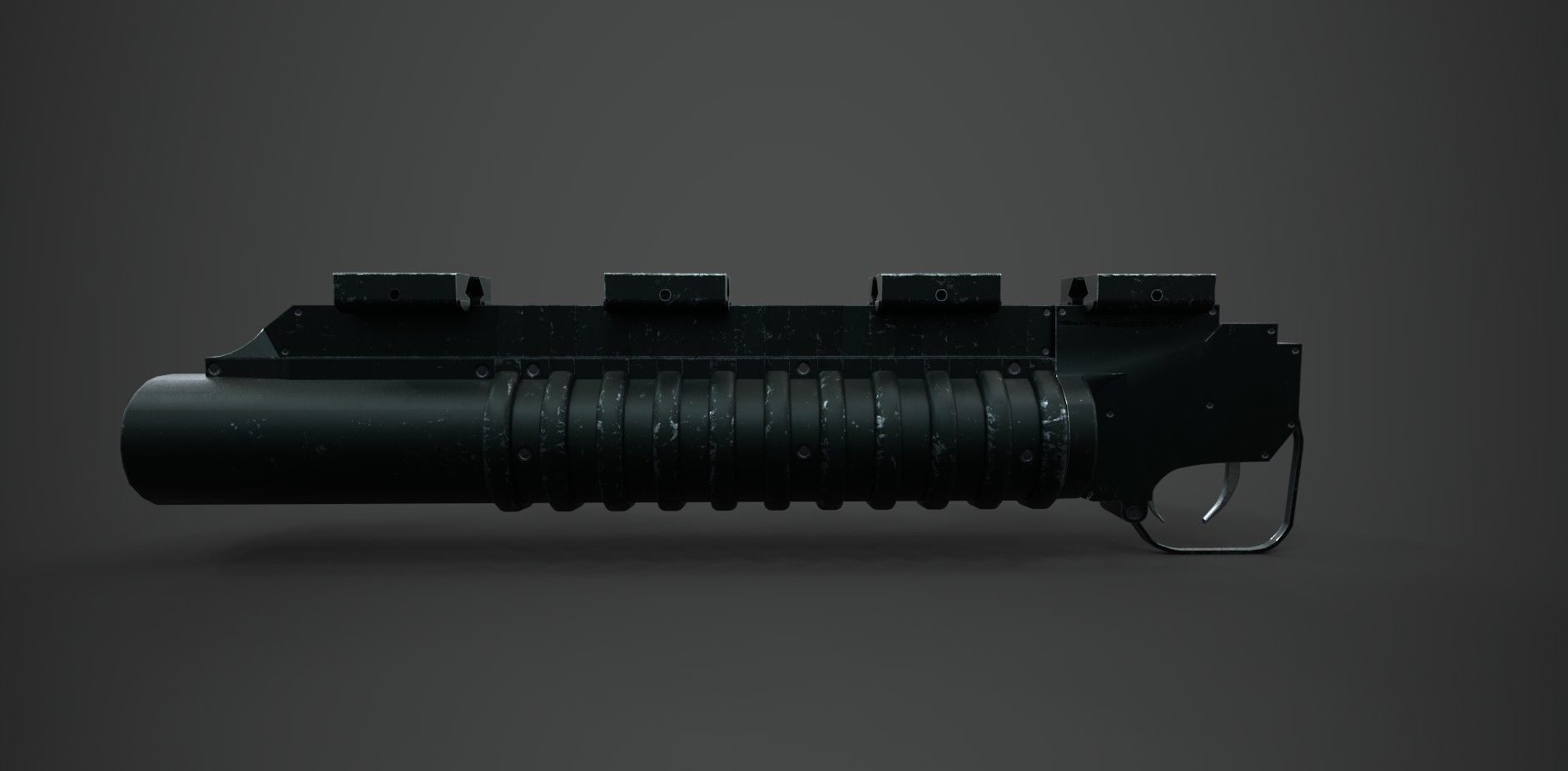 M203 Barrel Grenade Launcher Low-poly 3D model_1