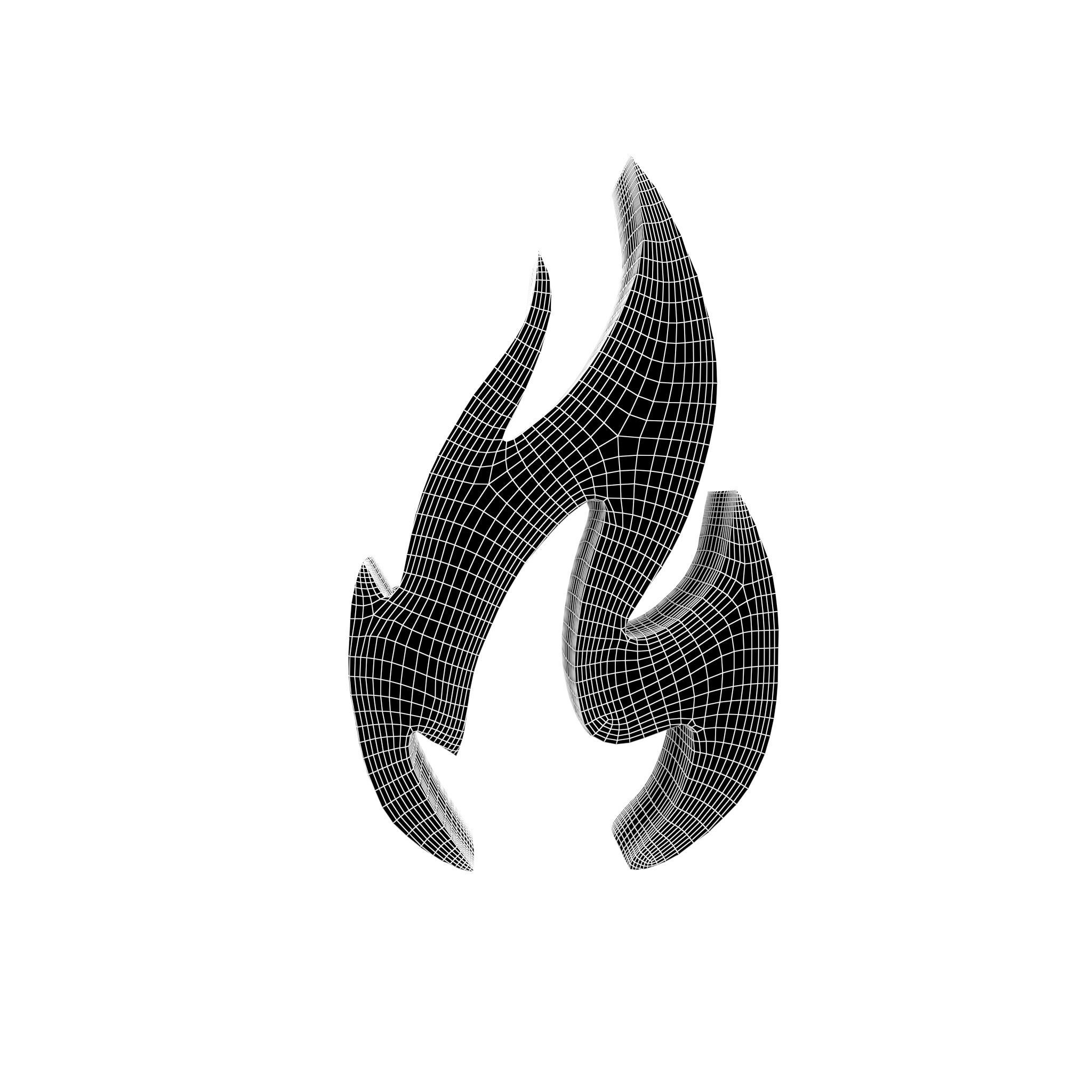 Fire Symbol v3 014 Low-poly 3D model_4