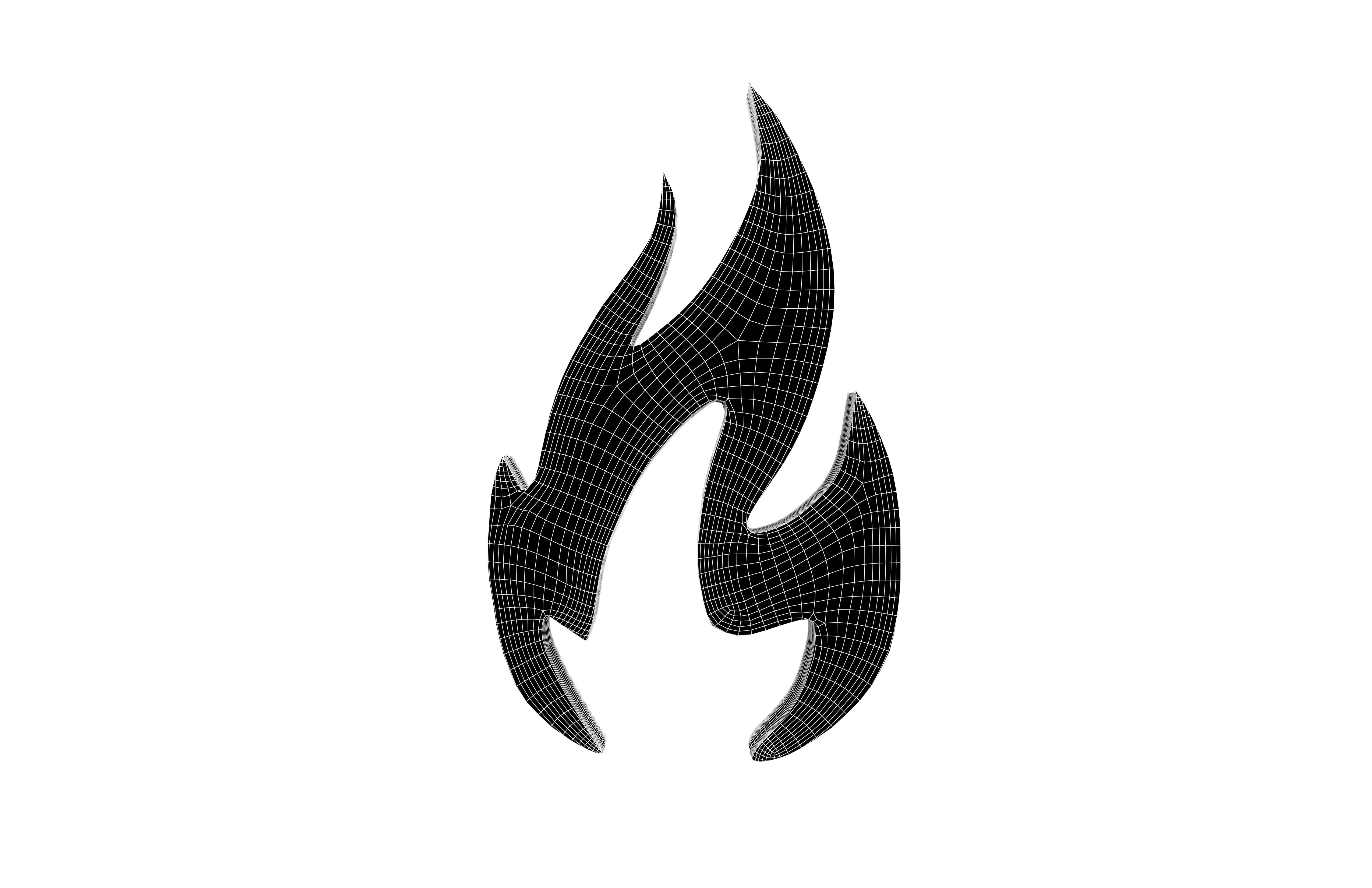 Fire Symbol v3 014 Low-poly 3D model_5