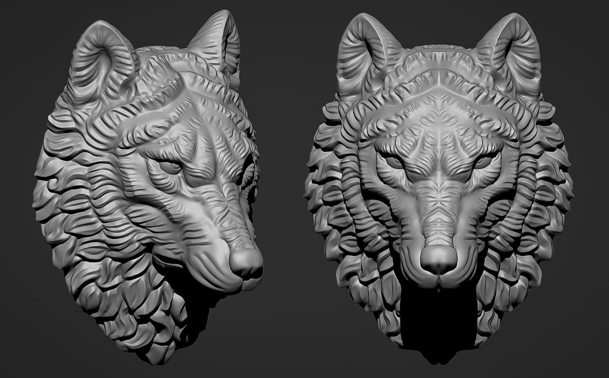 pendant wolf v1 3D print model_5