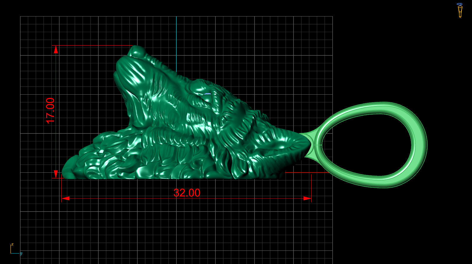 pendant wolf v1 3D print model_9