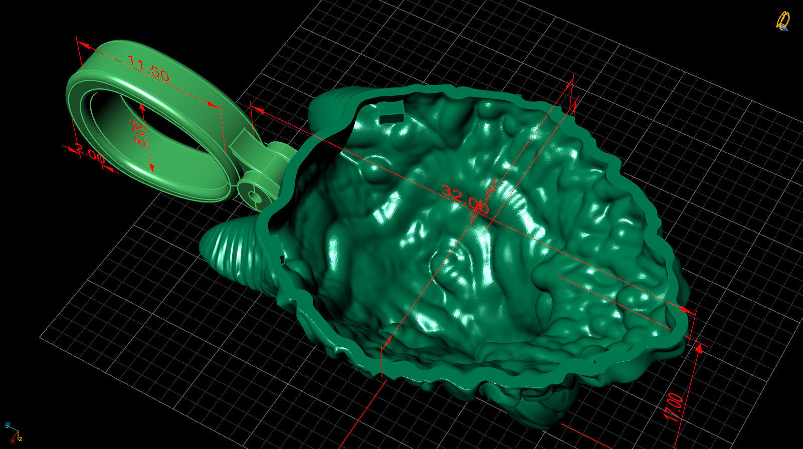 pendant wolf v1 3D print model_11