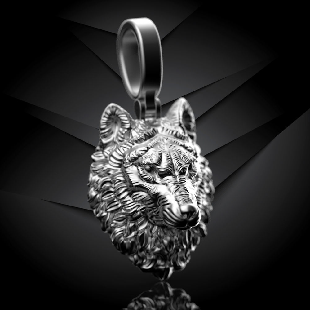 pendant wolf v1 3D print model_1