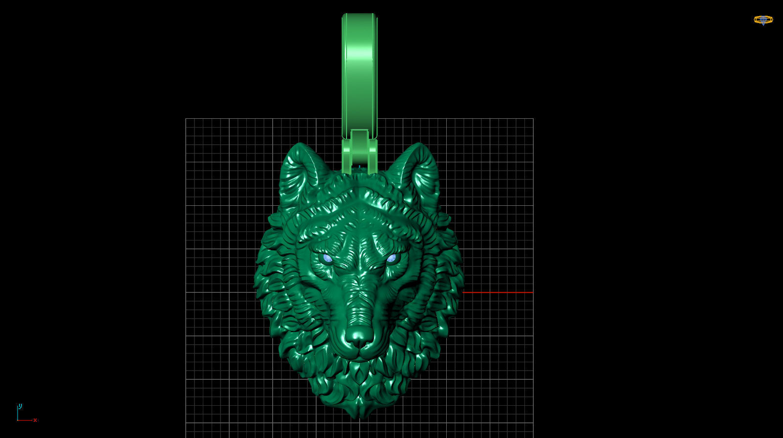 pendant wolf v1 3D print model_8