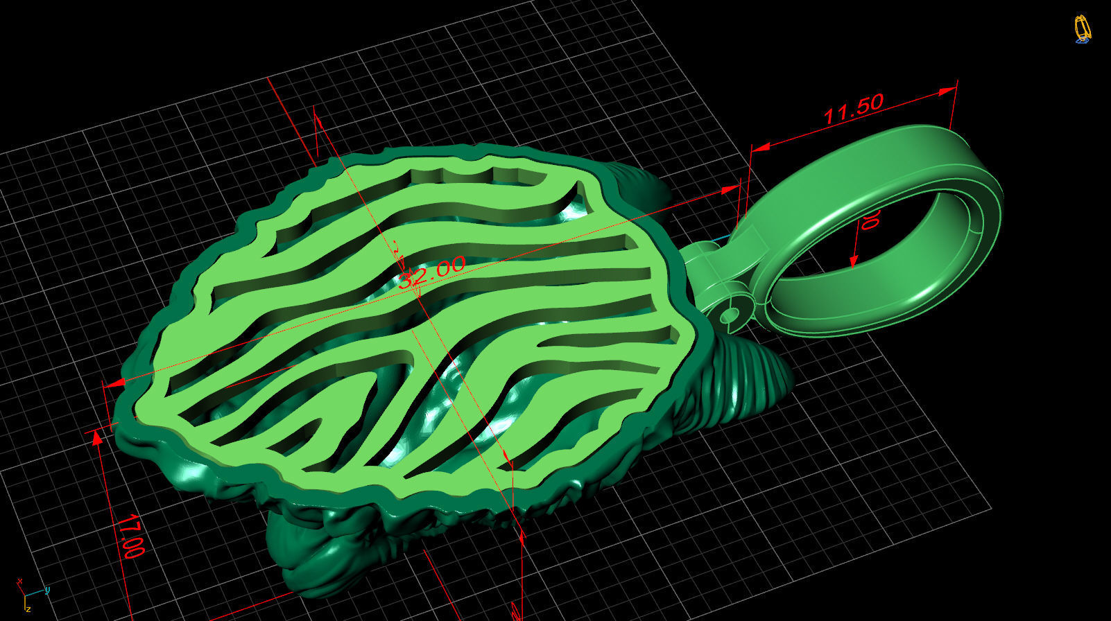 pendant wolf v1 3D print model_3