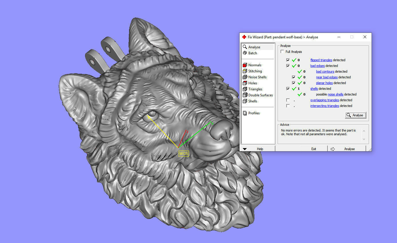 pendant wolf v1 3D print model_6