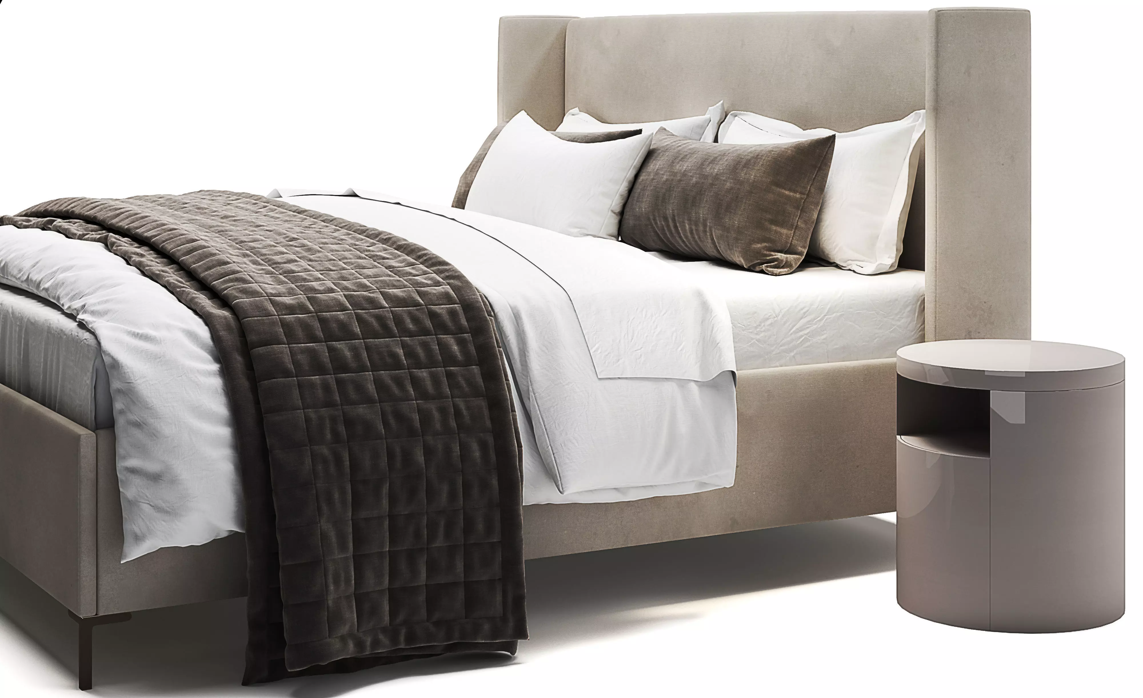 Jake Upholstered Storage Platform Bed 3D model_0