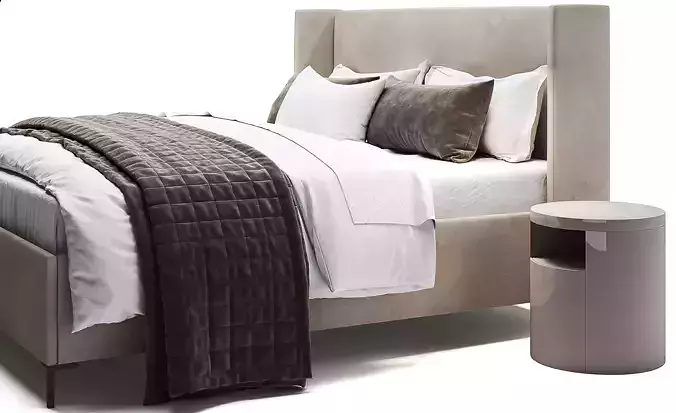 Jake Upholstered Storage Platform Bed 3D model