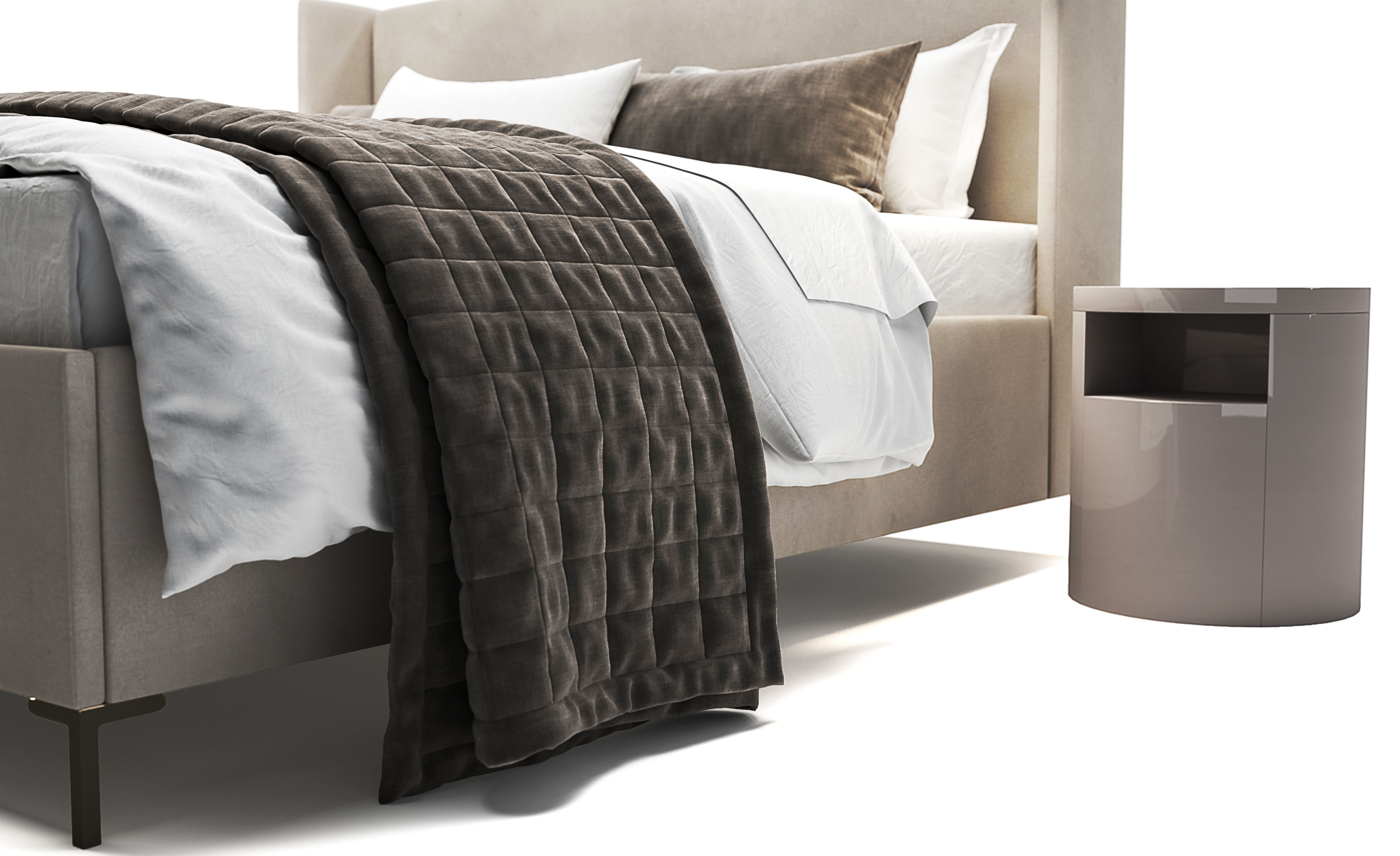 Jake Upholstered Storage Platform Bed 3D model_3