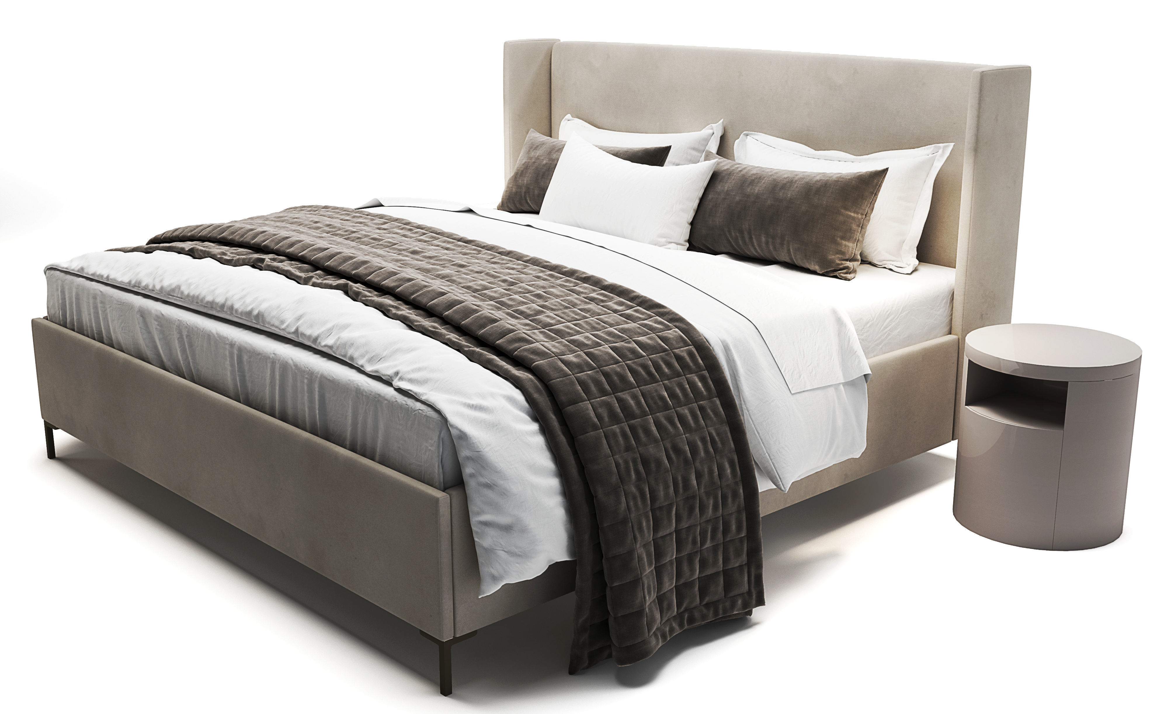 Jake Upholstered Storage Platform Bed 3D model_6