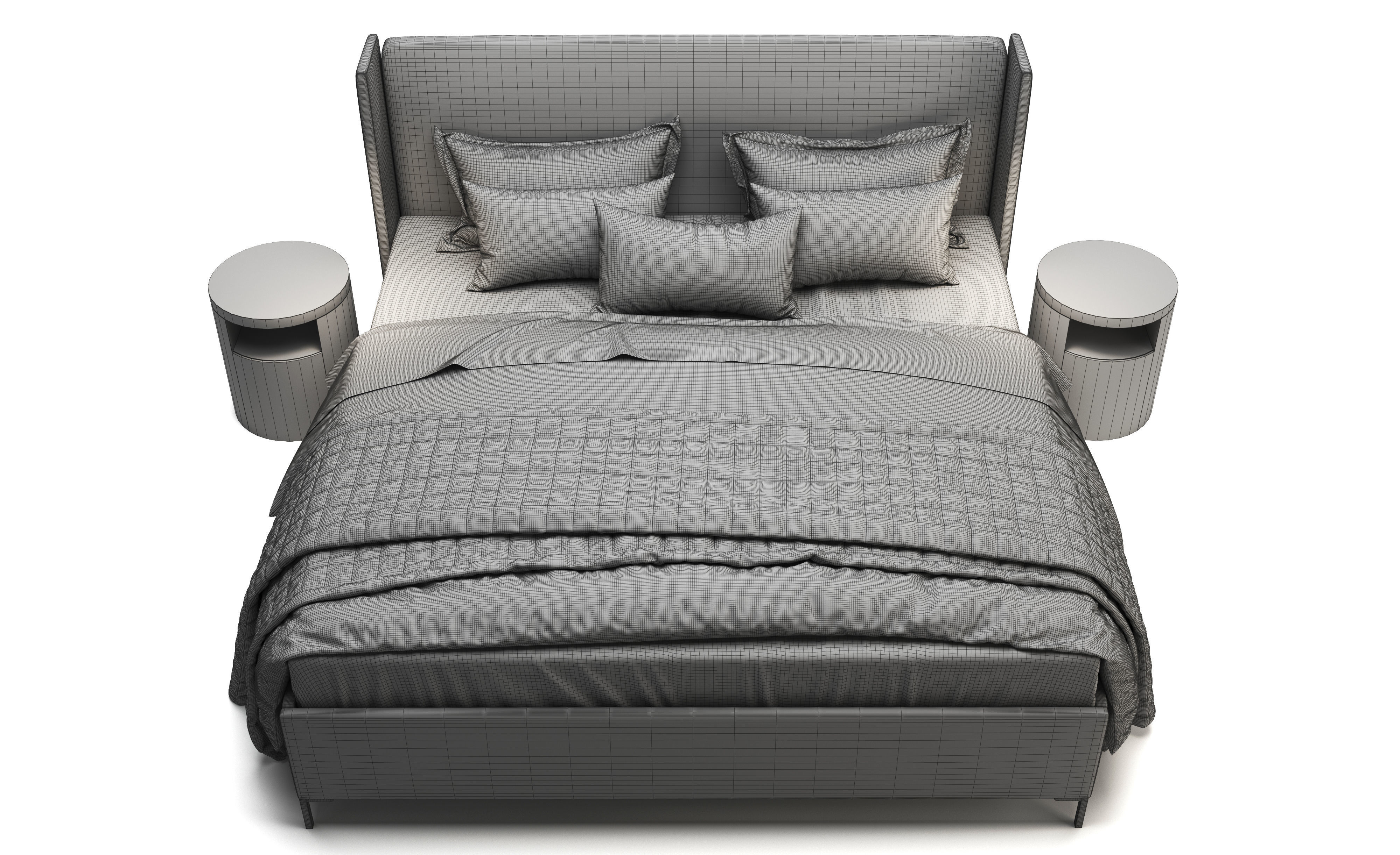 Jake Upholstered Storage Platform Bed 3D model_5