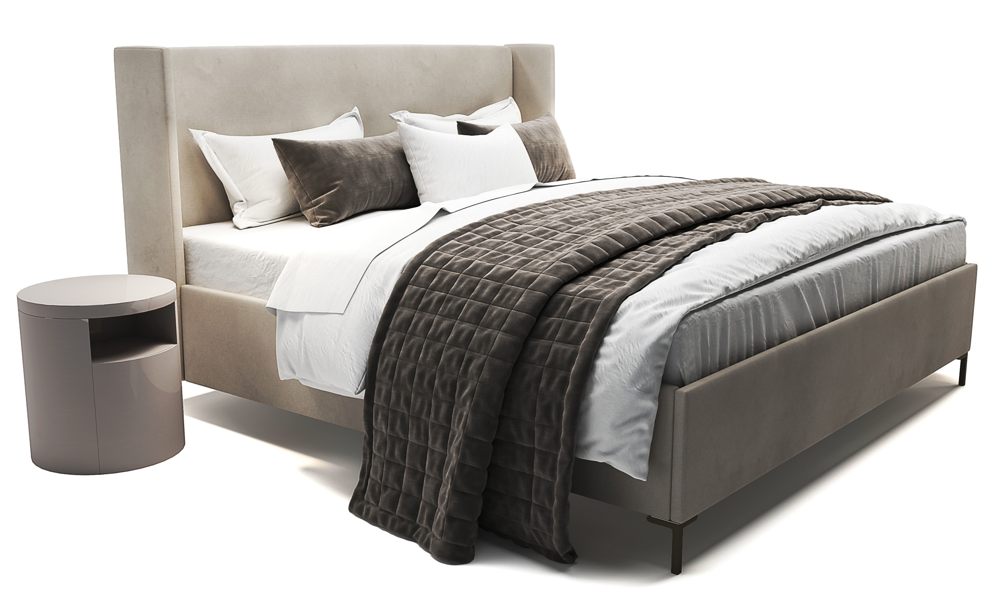 Jake Upholstered Storage Platform Bed 3D model_4