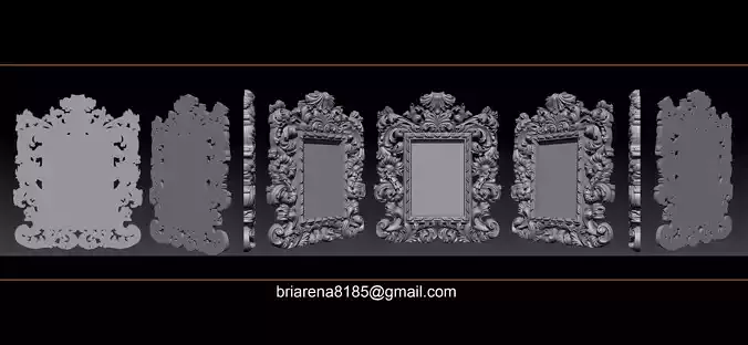 3D Frame - Wood Carving STL Model for CNC Router 3D print model