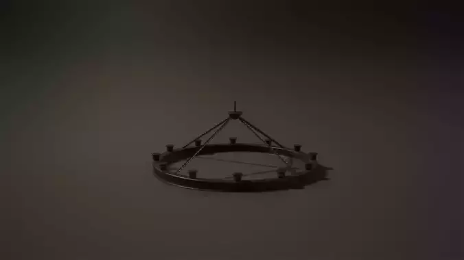 Chandelier Game-Ready circus ring Low-poly 3D model