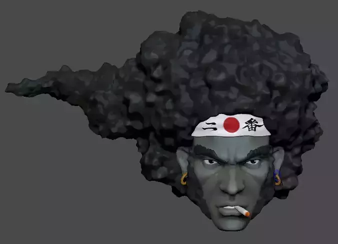Afro Samurai headsculpt 3D print model