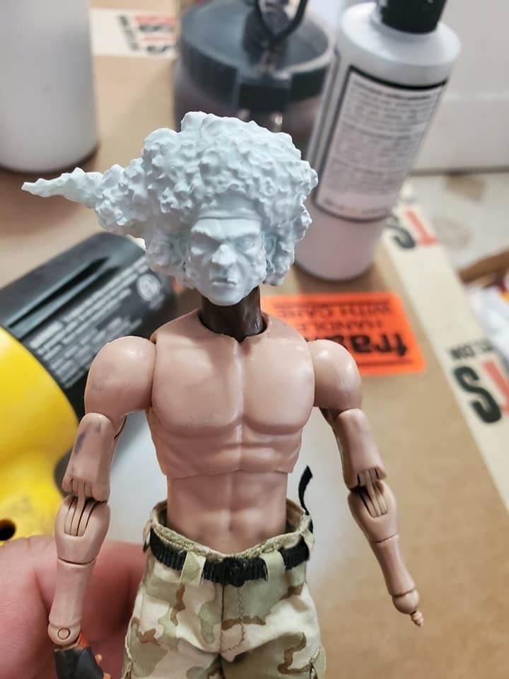 Afro Samurai headsculpt 3D print model_4