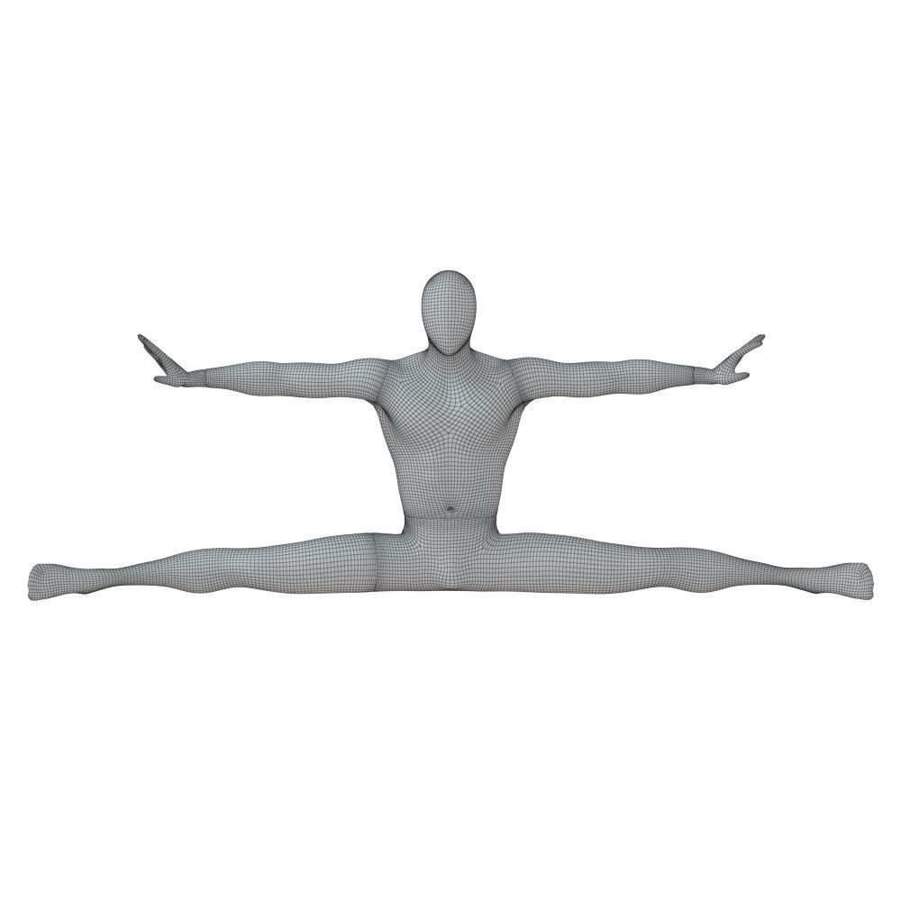 Black male mannequin sitting on a twine 61 3D model_6