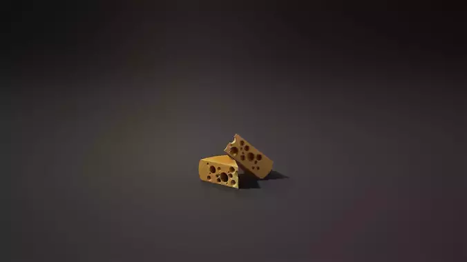 Cheese Game-Ready slices Low-poly 3D model