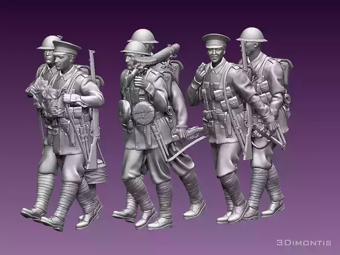 British soldiers ww1 3D print model