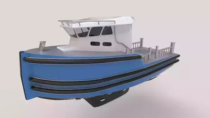 Micro Tug boat highpoly 3D model