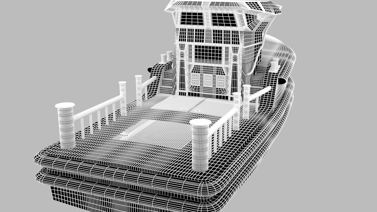 Micro Tug boat highpoly 3D model 3D model_11