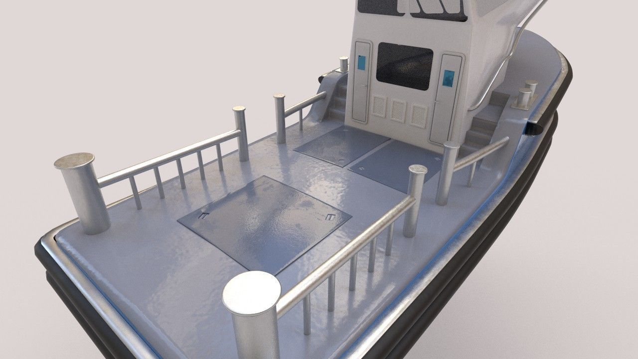 Micro Tug boat highpoly 3D model 3D model_3