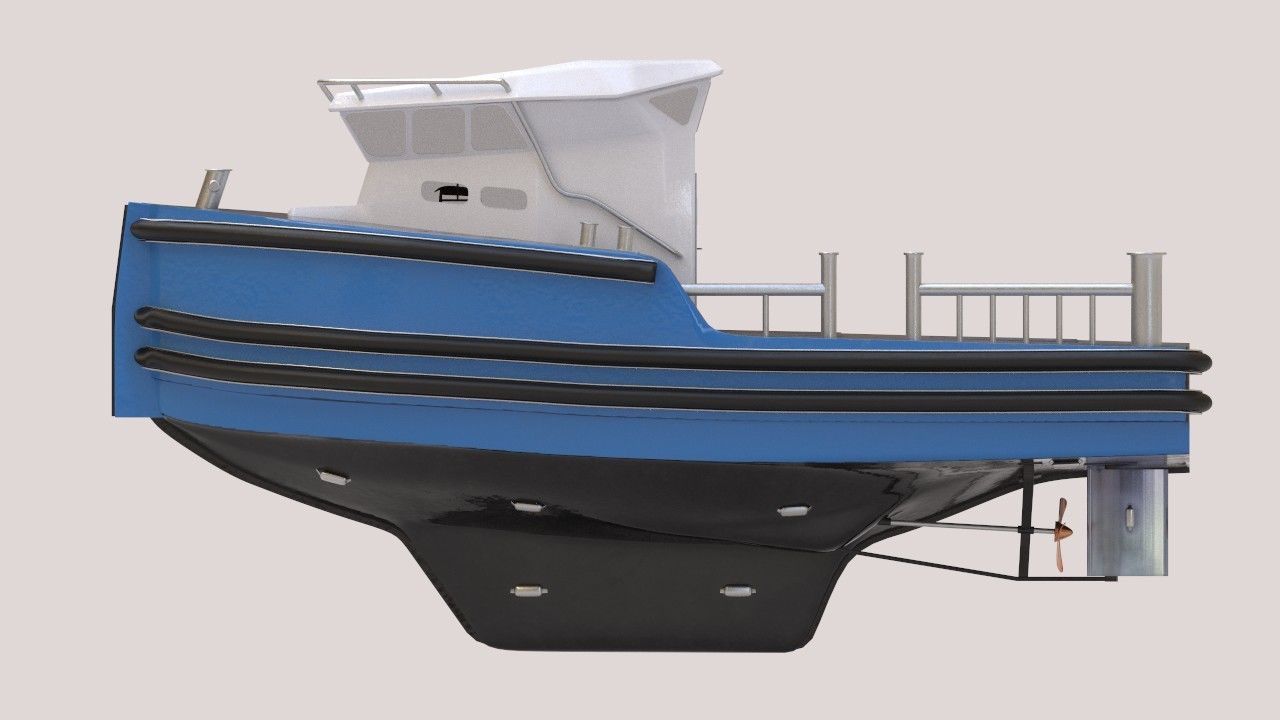 Micro Tug boat highpoly 3D model 3D model_4