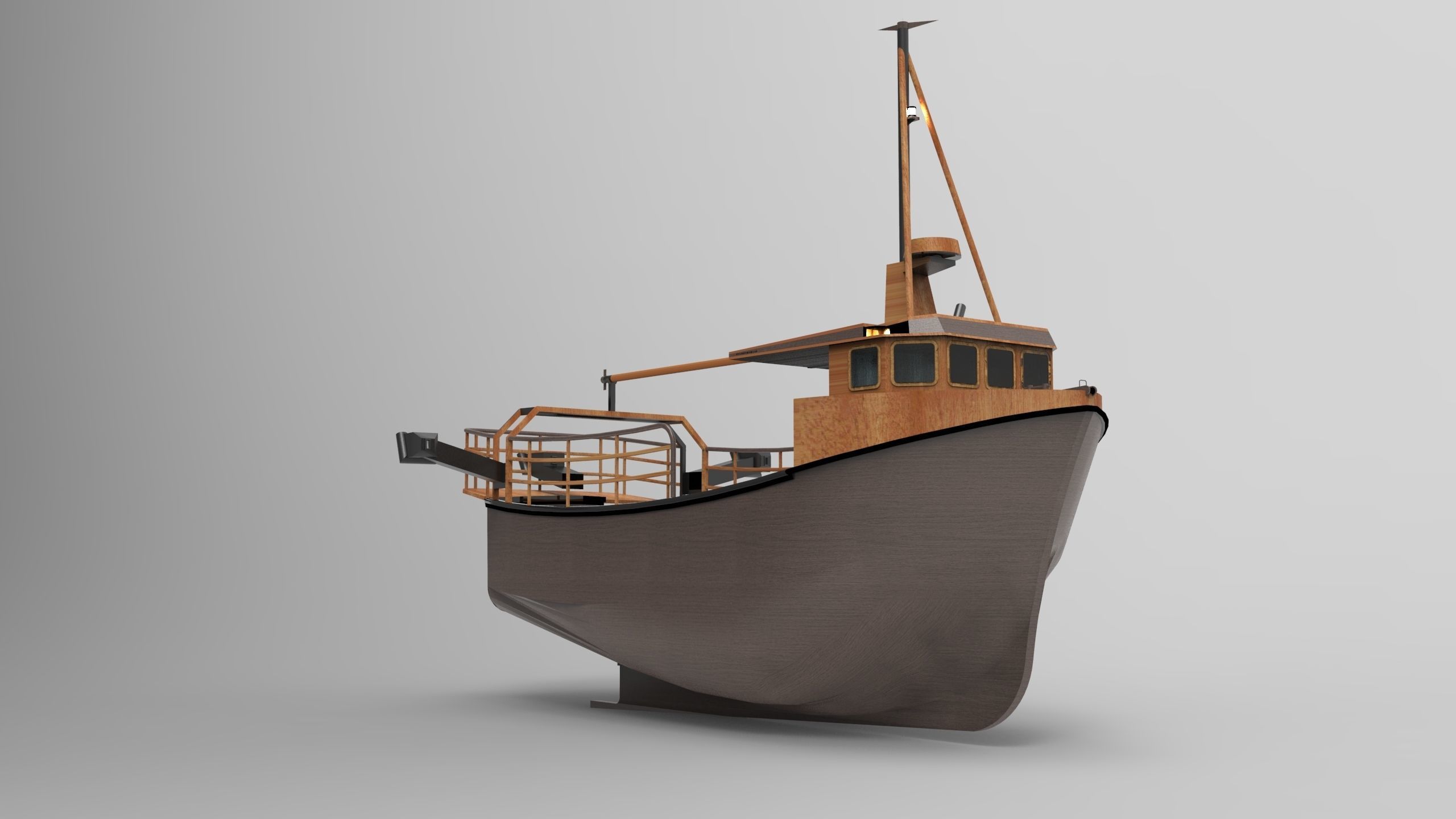 Fishing Ship Low-poly 3D model_5