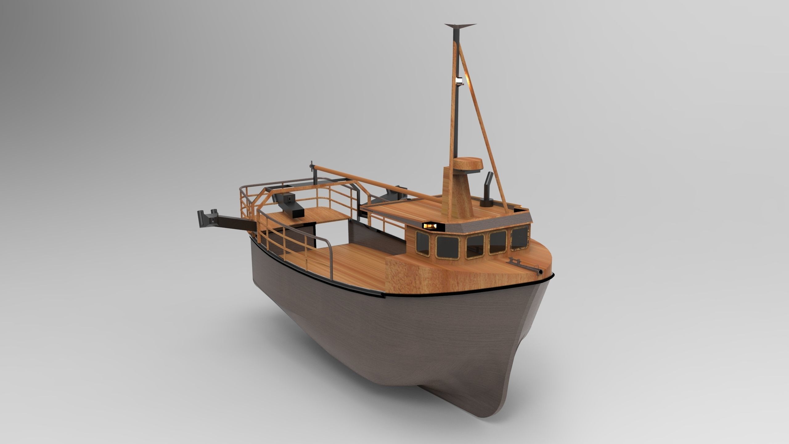 Fishing Ship Low-poly 3D model_1