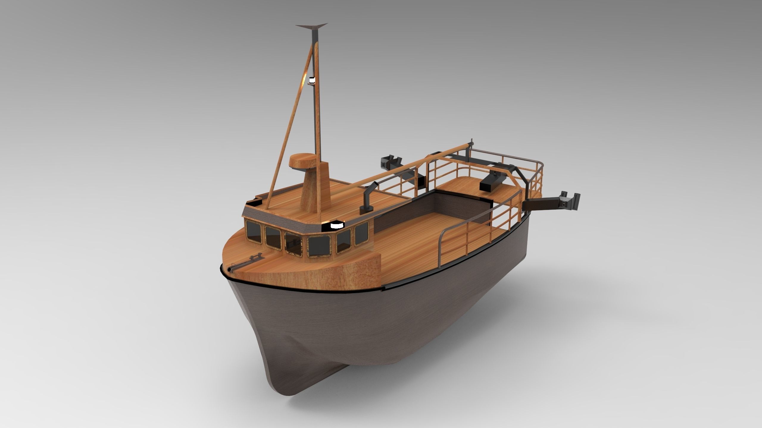 Fishing Ship Low-poly 3D model_2
