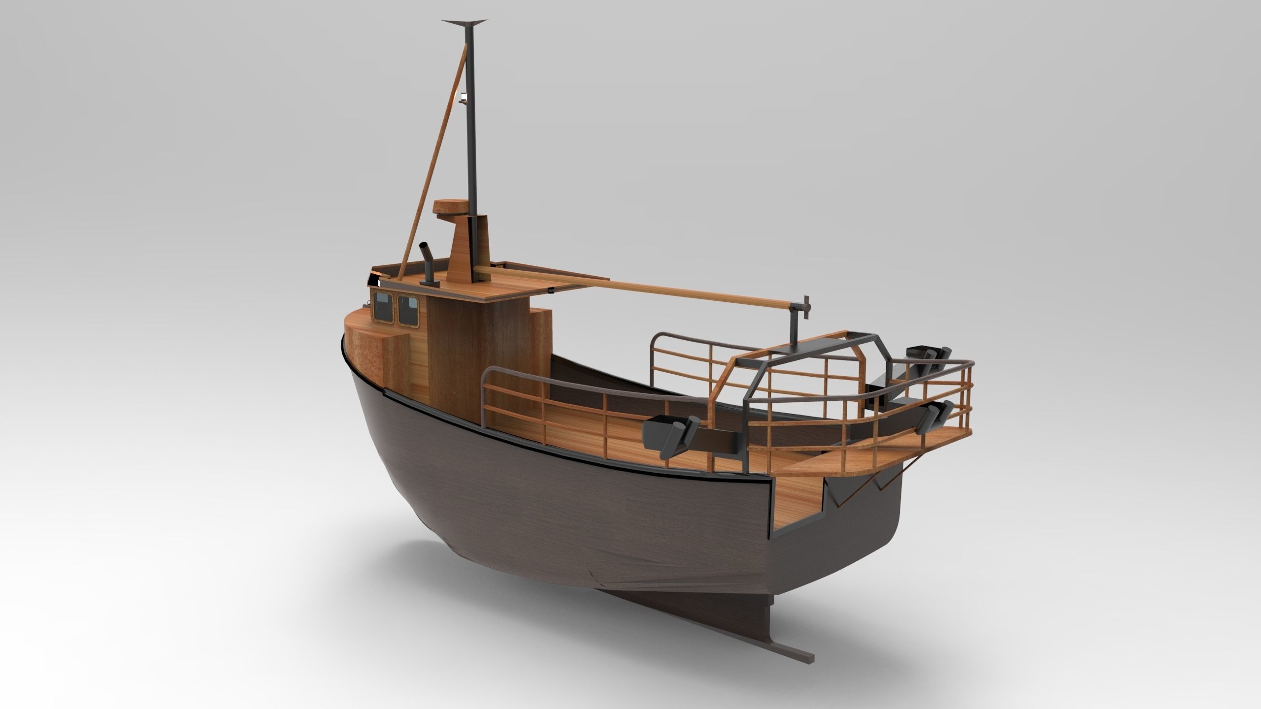 Fishing Ship Low-poly 3D model_3