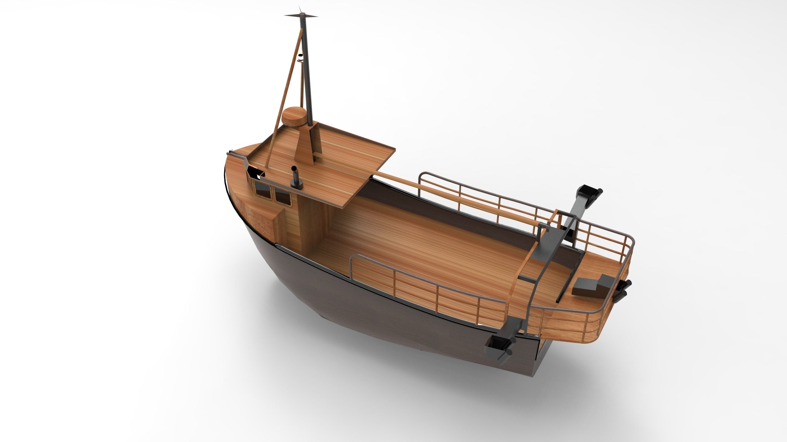 Fishing Ship Low-poly 3D model_7