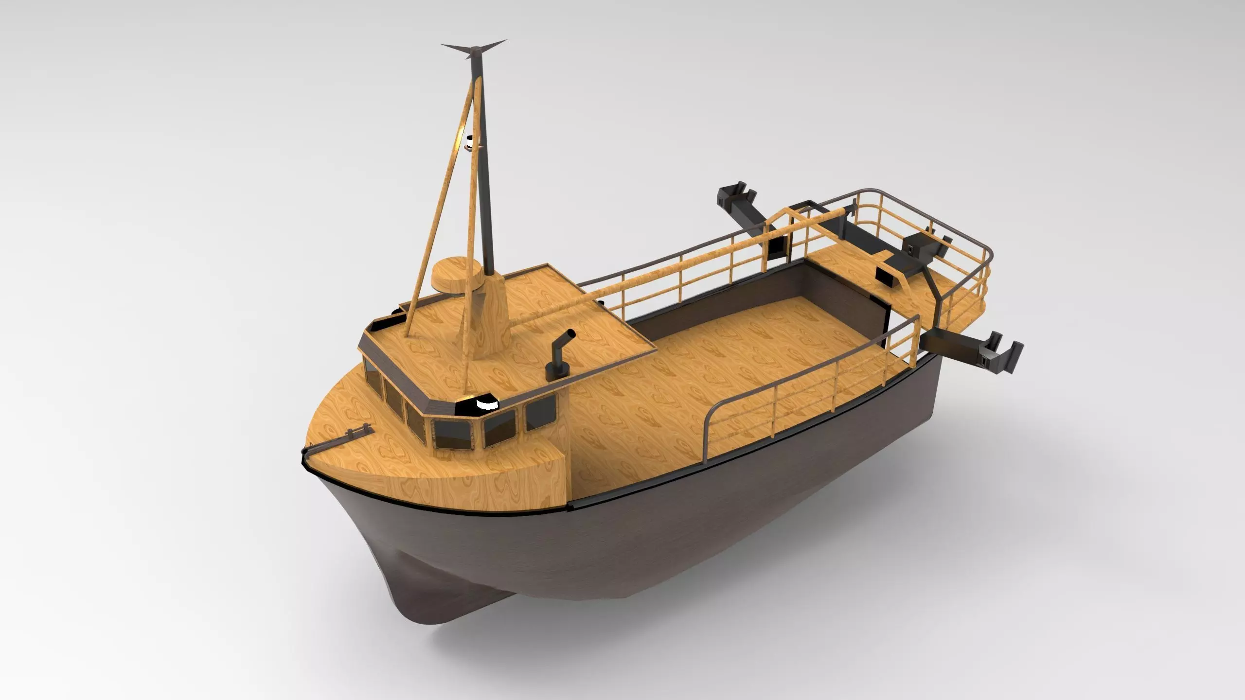 Fishing Ship Low-poly 3D model_0