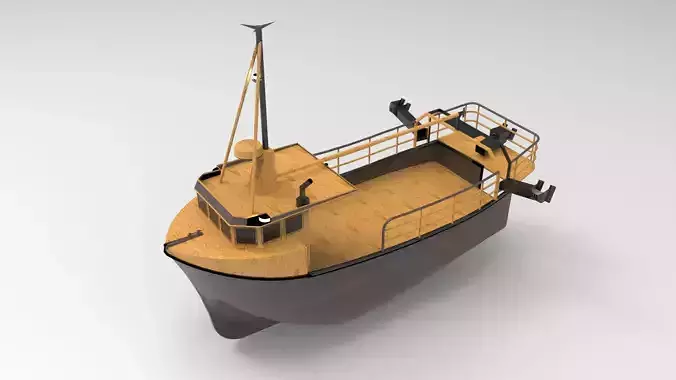 Fishing Ship Low-poly 3D model
