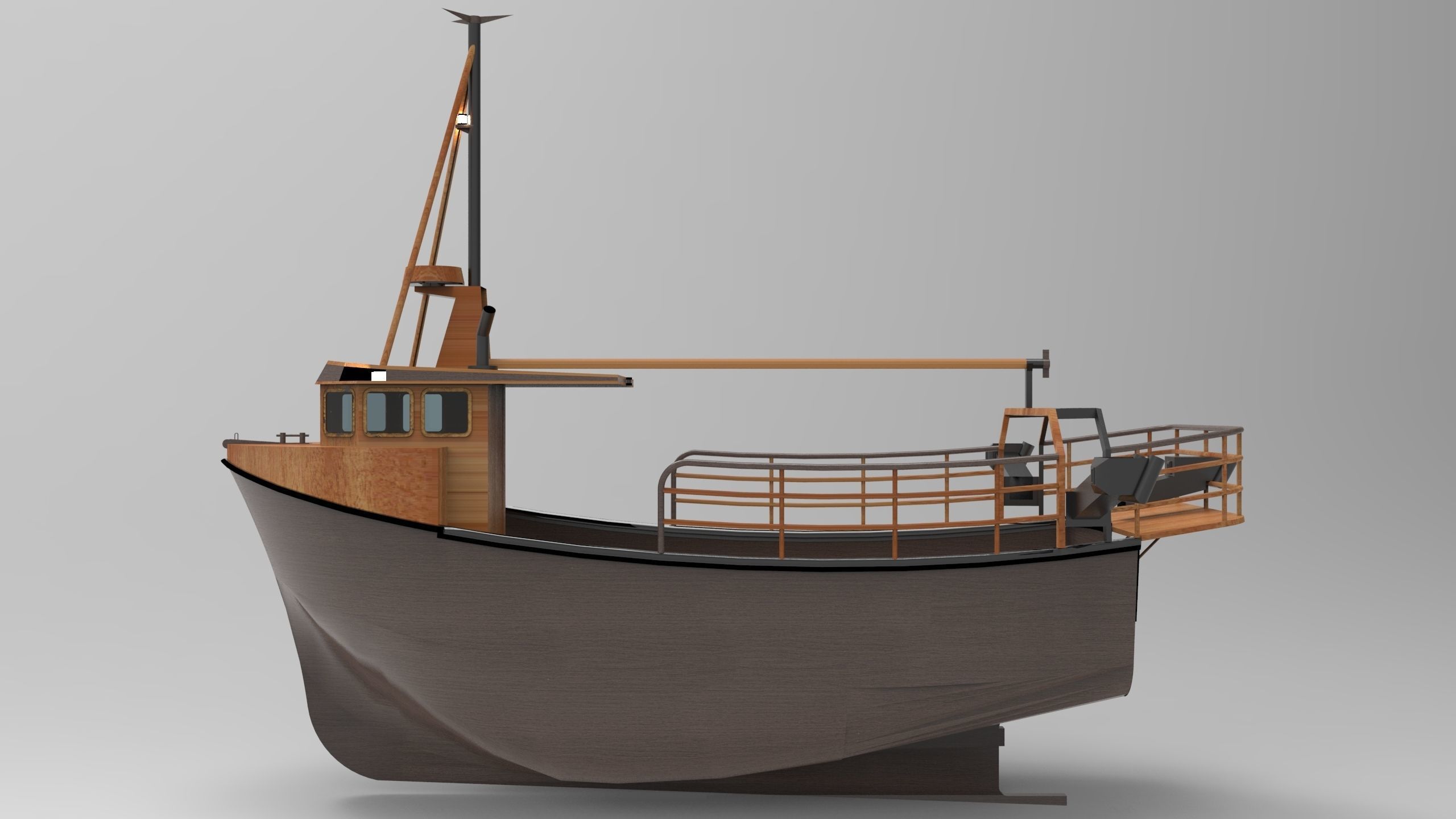 Fishing Ship Low-poly 3D model_6