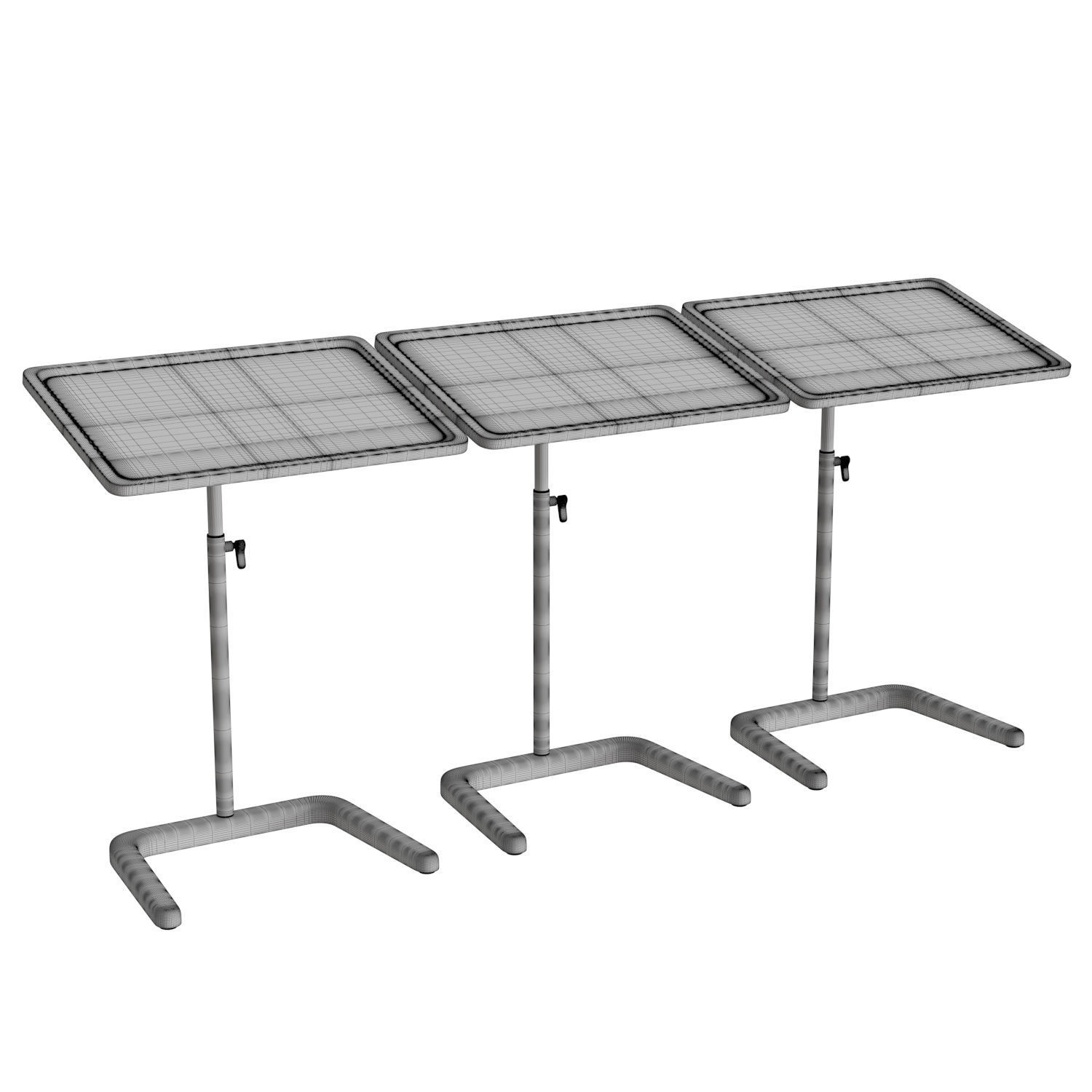 NesTable three different colored tables 3D model_4