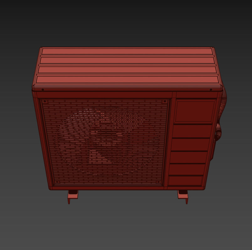 White Panasonic Air Conditioning Outdoor Unit multi split  3D model_7