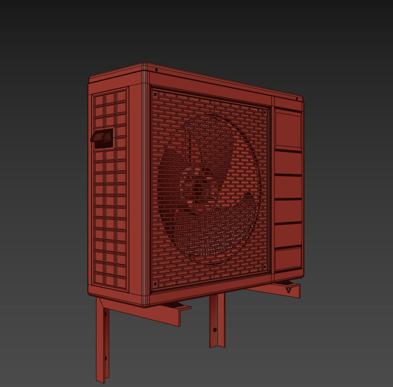 White Panasonic Air Conditioning Outdoor Unit multi split  3D model_6