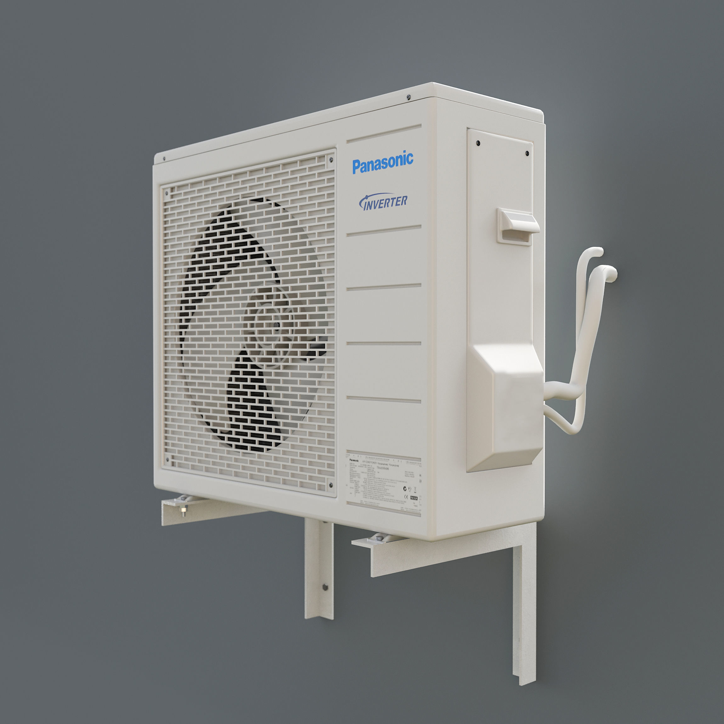 White Panasonic Air Conditioning Outdoor Unit multi split  3D model_1