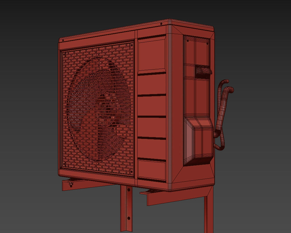 White Panasonic Air Conditioning Outdoor Unit multi split  3D model_12