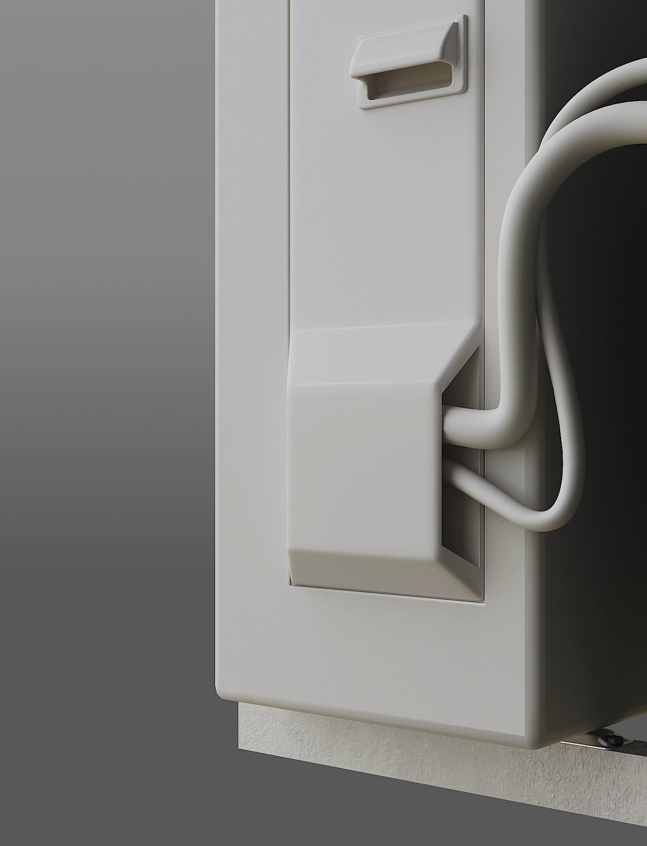 White Panasonic Air Conditioning Outdoor Unit multi split  3D model_4