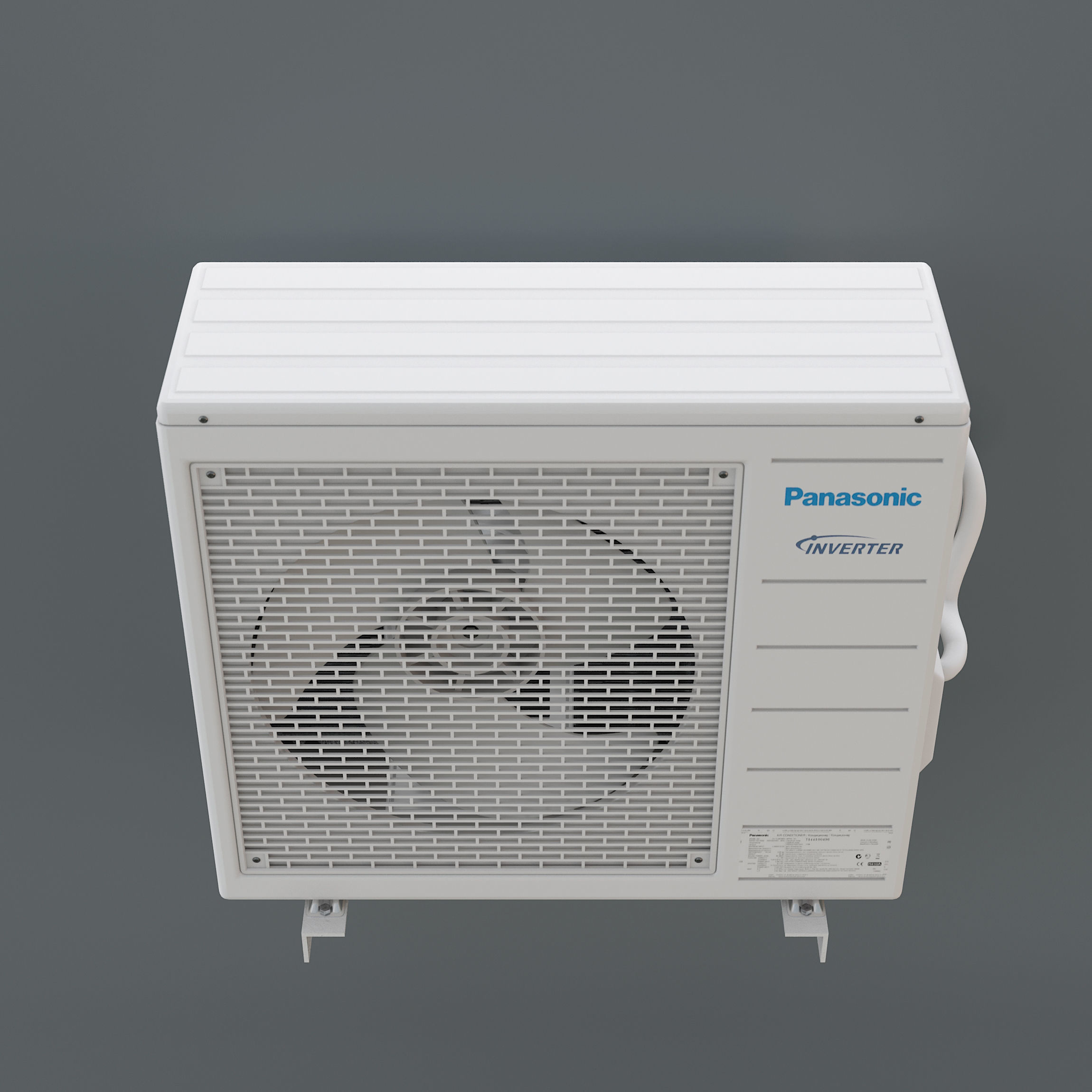 White Panasonic Air Conditioning Outdoor Unit multi split  3D model_2
